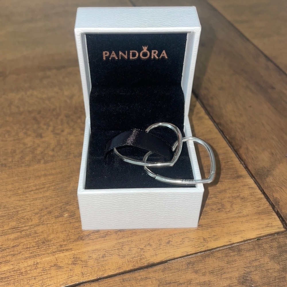 Pandora heart hoop earrings